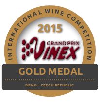 Medailička na láhve GRAND PRIX VINEX 2015 - zlatá